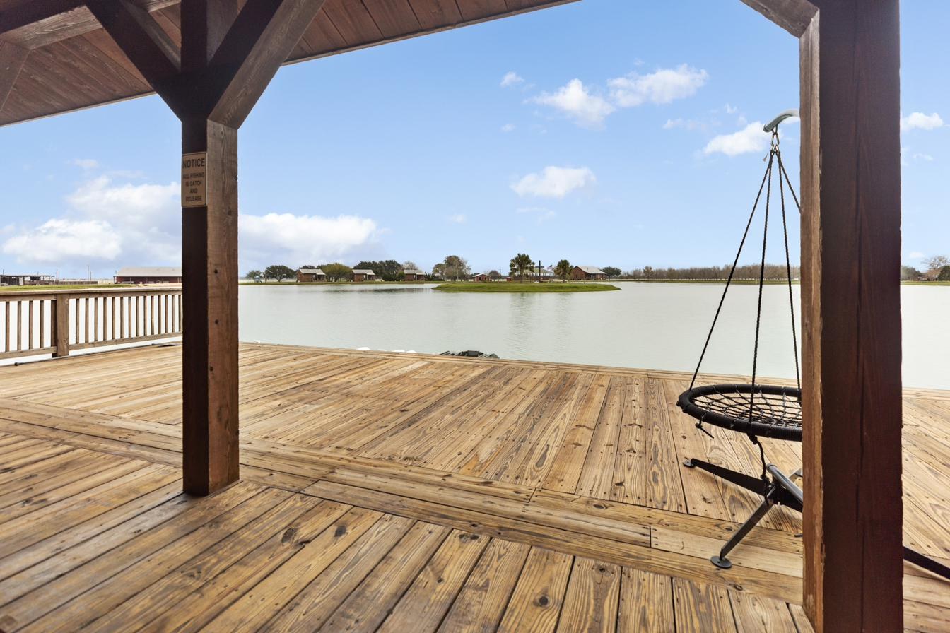 Covered deck over the lake