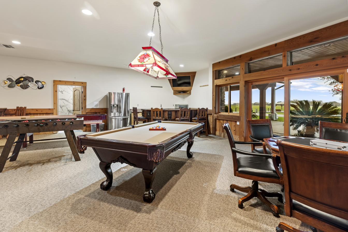Pool table in the game room