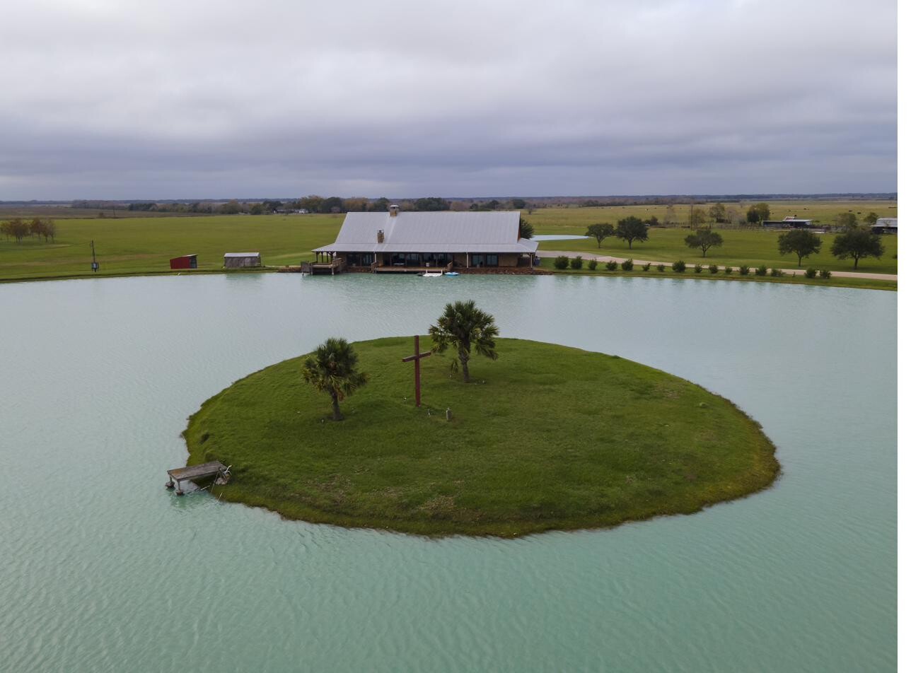 Private lake with island